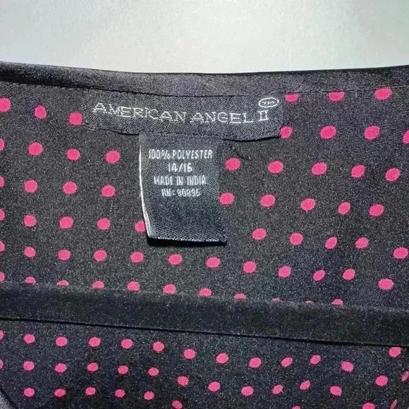 Women's American Angel II Blouse, 14/16, Black & Pink Y2K Style - Picture 7 of 10
